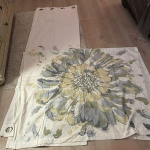 Two panel curtains. 83” long 49” wide.